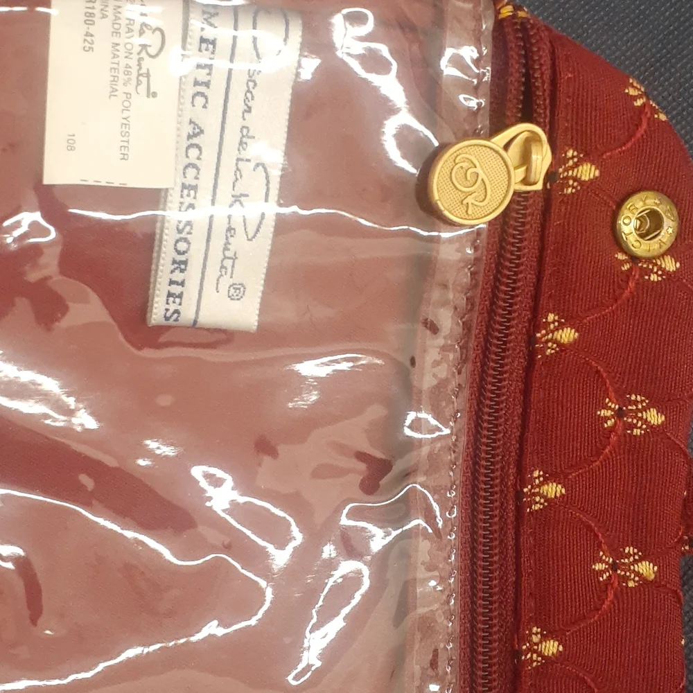 V-Day Gift Oscar De la Renta Red Cosmetics bag & garment bag travel storage 53